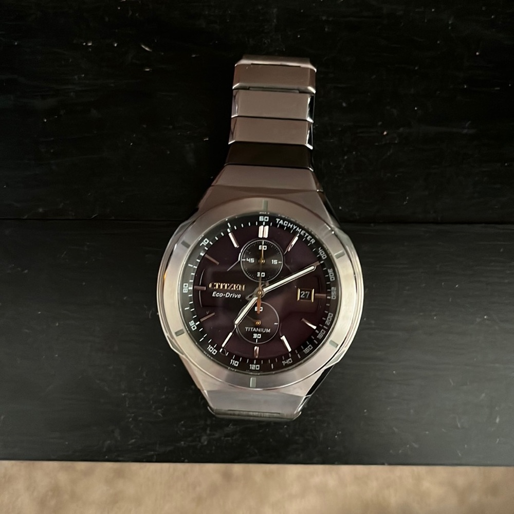Citizen Super Titanium Armor Eco-Drive watch. Brand new. No battery needed.